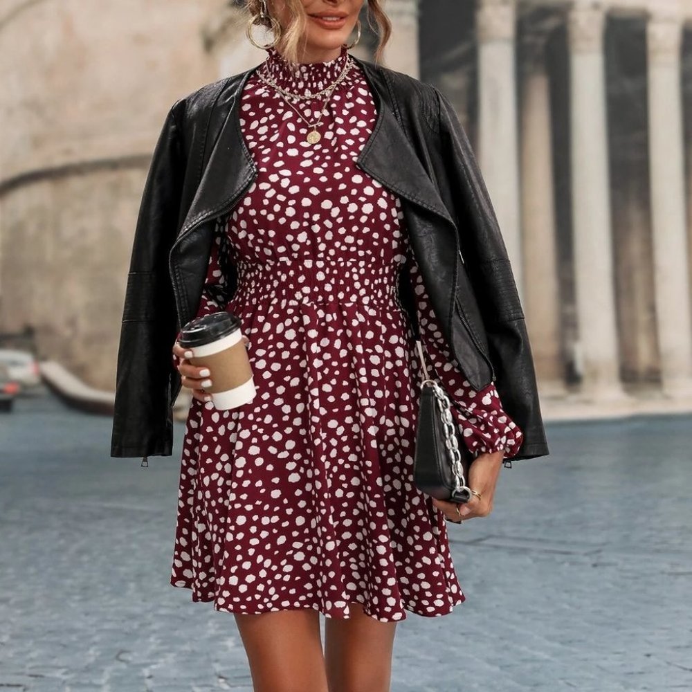 Preppy Womens Dress burgundy - Picture 4 of 5